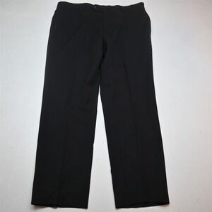 Pronto Uomo 36x30 Black 100% Wool Flat Front Suit Trouser Dress Mens Pants